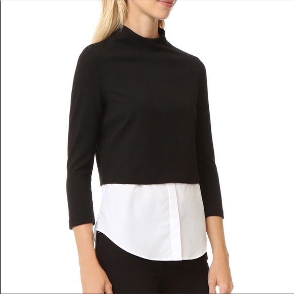 Theory Gracila layered mock-neck Top Large - Picture 4 of 13